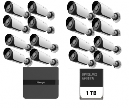 Produse - KIT16 MILESIGHT BULLET 2MP NVR 16 CANALE