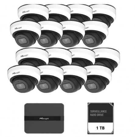 Produse - KIT16 MILESIGHT DOME 2MP NVR 16 CANALE