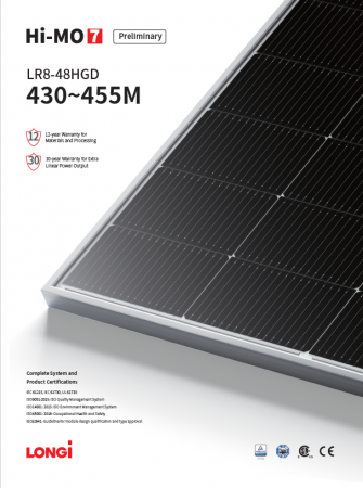 Panouri fotovoltaice - Panou S Hi-MO 7 LR8-48HGD 445M-bifacial