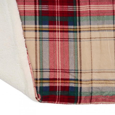 PATURA FLEECE 200X220 CM-CAROURI BEJ [2]