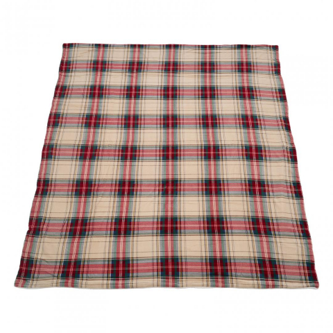 PATURA FLEECE 200X220 CM-CAROURI BEJ [1]