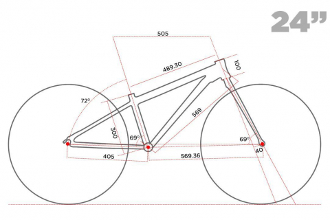 PEGAS MINI DRUMET 24'' ROSU ALB [2]