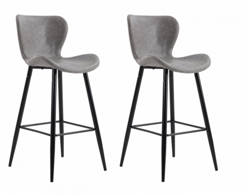 Produse - SET 2 SCAUNE DE BAR RETRO - LIGHT GREY