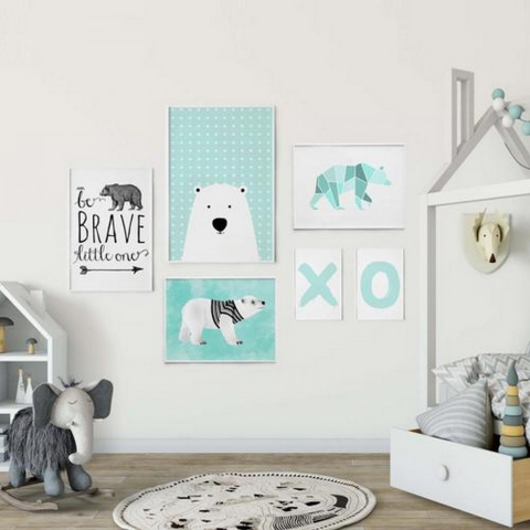 Produse - SET 6 TABLOURI DECORATIVE URS