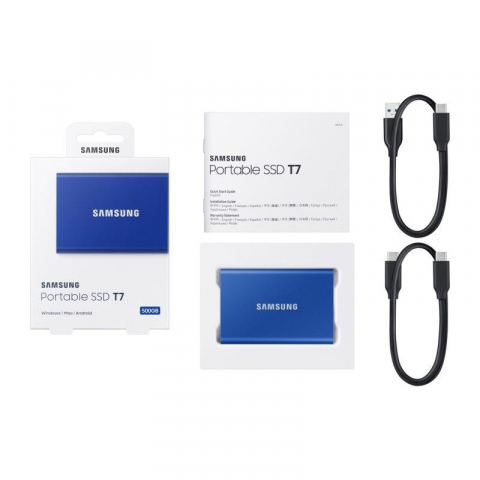 SSD Extern Samsung T7, 2TB, Blue, USB 3. [3]