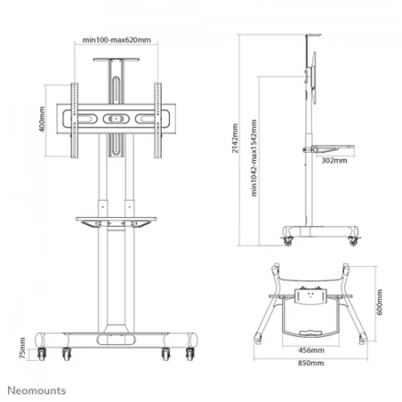 Stand podea mobil/fix NM 32"-75" 50kg ng [1]