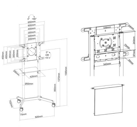 Stand podea mobil/fix NM 37"-70" 70kg ng [2]