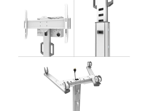 Stand podea mobil NM MUp 37-75" 70kg alb [5]