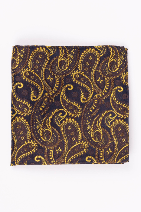 Batista bleumarin cu motive paisley galbene [2]