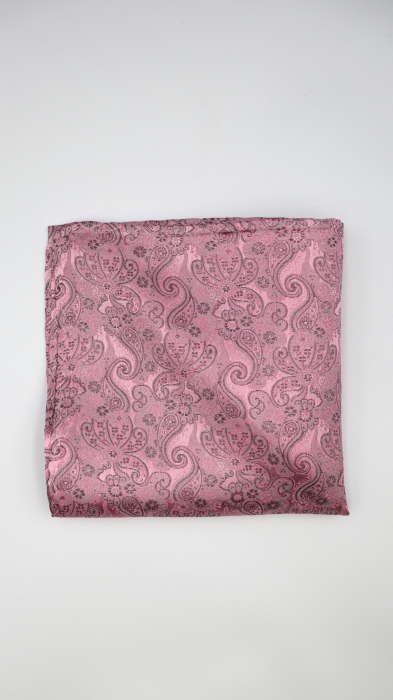 Batista din mătase naturală roz pudrat cu accente gri-argintii [2]