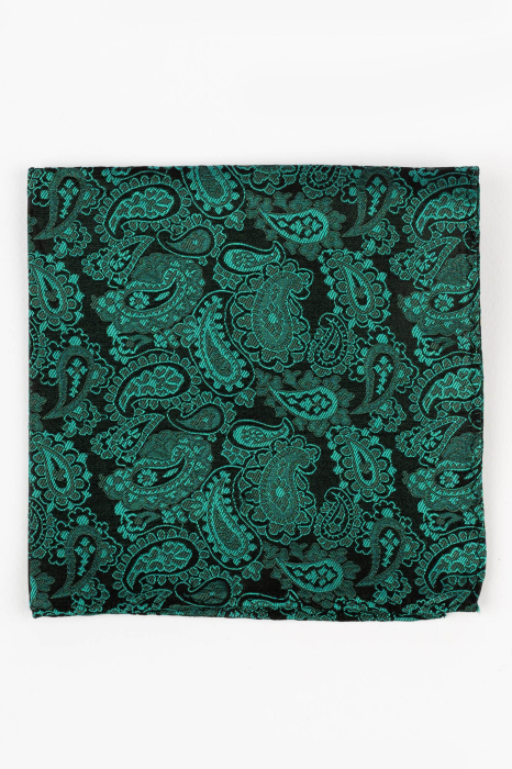 Batista matase naturala cu paisley verde [2]