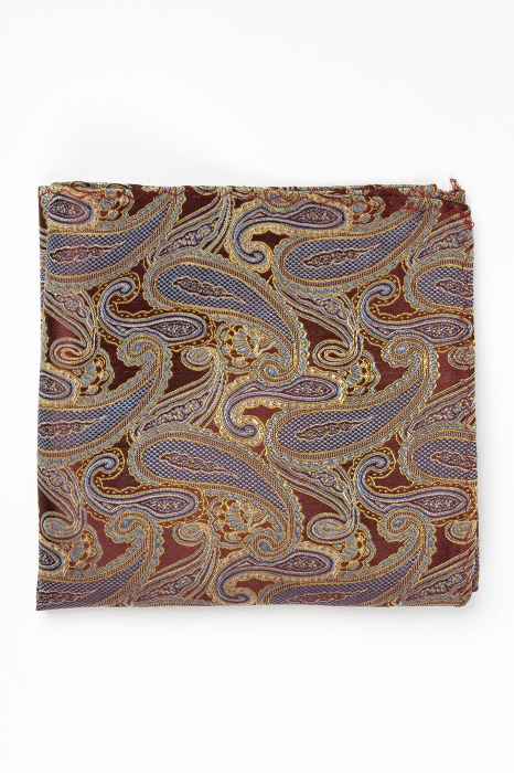 Batista matase naturala maro cu imprimeu floral galben [2]