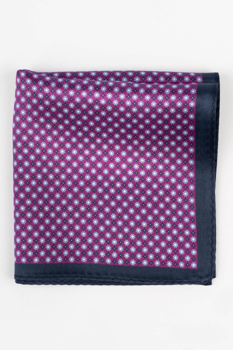 Batista matase naturala mov cu imprimeu floral bleu si negru [2]