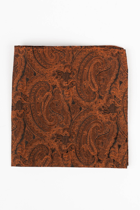 Batista matase naturala neagra cu imprimeu caramiziu [2]