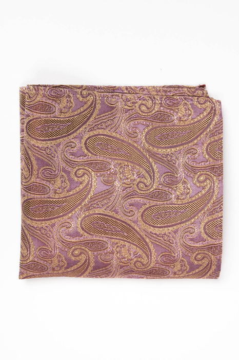 Batista roz matase naturala cu paisley auriu [2]