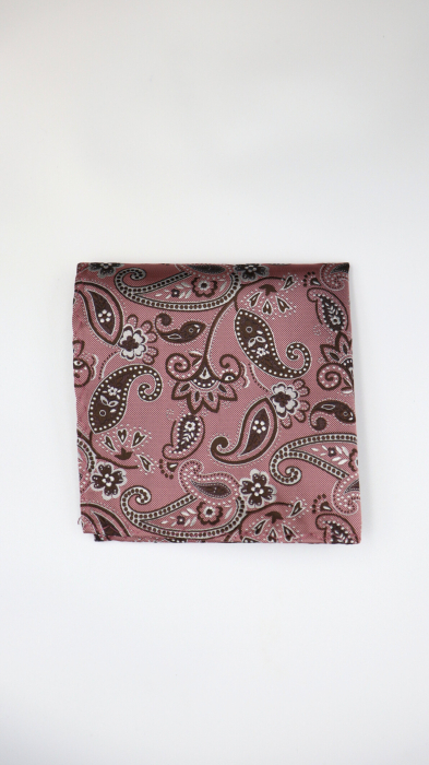 Batista roz pal cu model paisley maro închis [2]