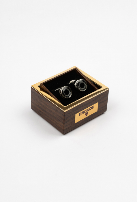 Butoni argintii cu insertie neagra [3]