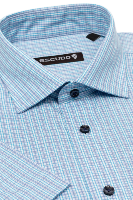 Camasa 2XL-4XL cu carouri bleu si verzi regular [2]