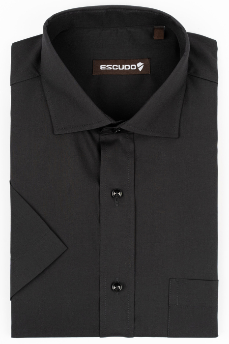 Camasa 2XL-4XL regular fit neagra cu maneca scurta [2]
