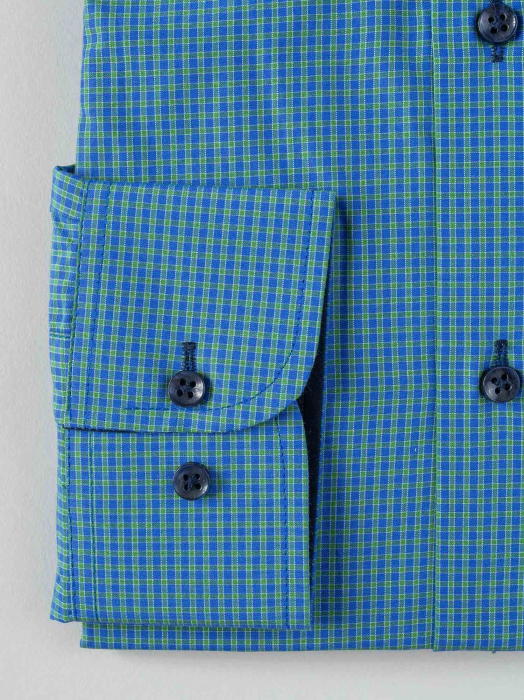 Camasa 2XL regular cu caro bleumarin si verde [3]