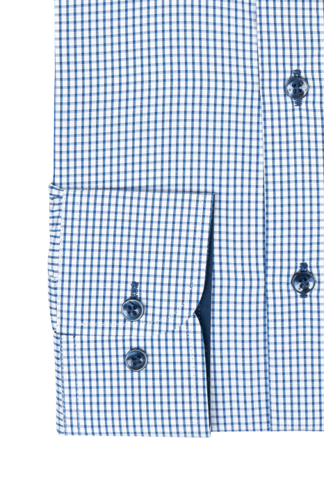 Camasa alba cu carouri bleumarin slimt fit [3]