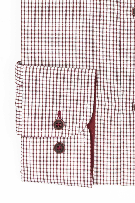 Camasa alba cu carouri visinii slim fit [2]