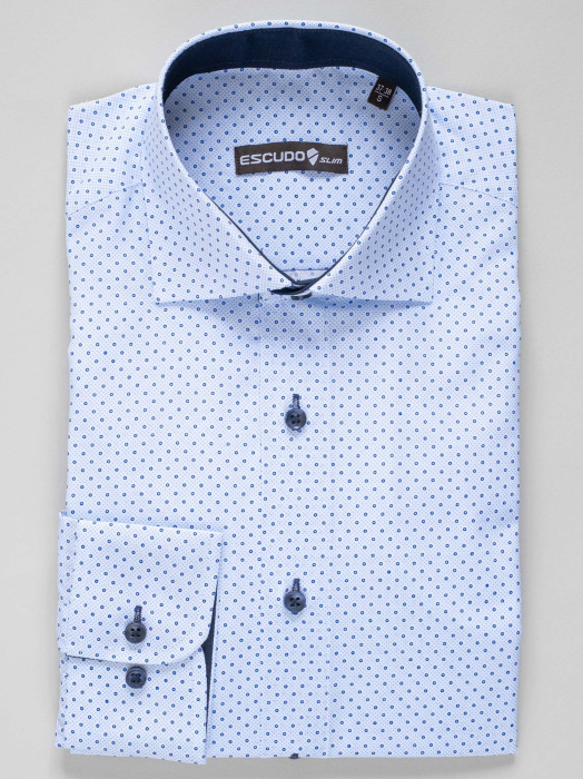 Camasa alba cu imprimeuri albastre [3]