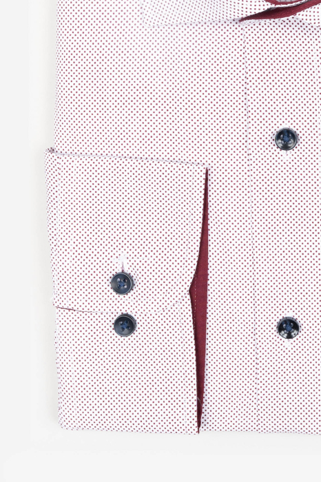 Camasa alba cu picouri visinii slim fit 2XL [3]