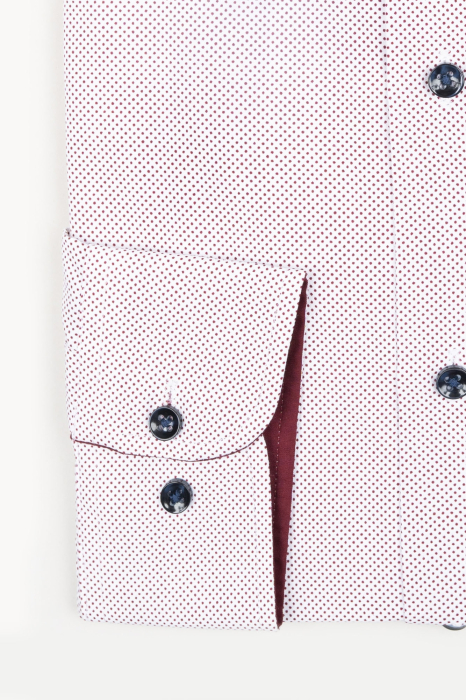 Camasa alba cu picouri visinii slim fit XS [3]