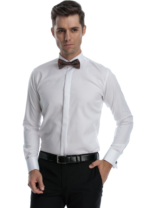 Camasa alba ocazie slim fit [5]