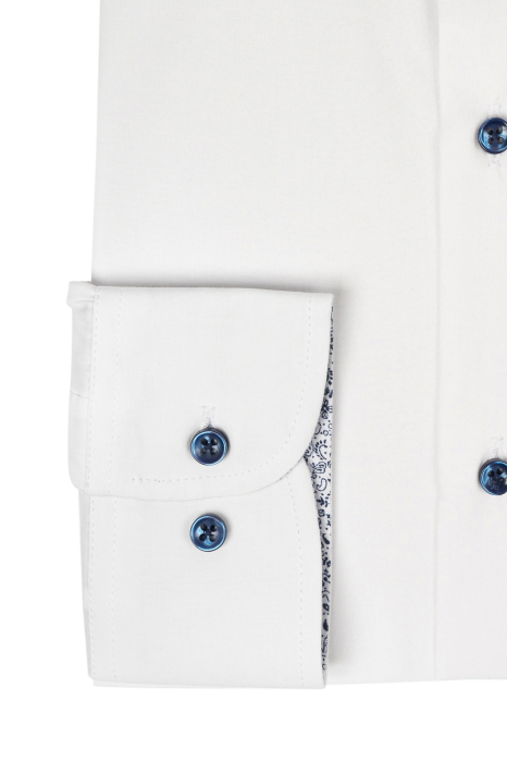 Camasa alba slim cu nasturi in contrast TALL [2]