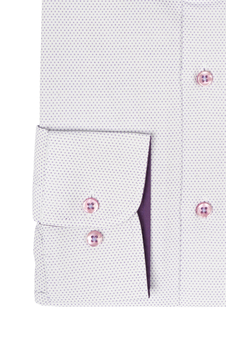 Camasa alba slim cu picouri mov [2]