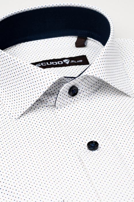 Camasa alba slim fit XS cu buline [2]