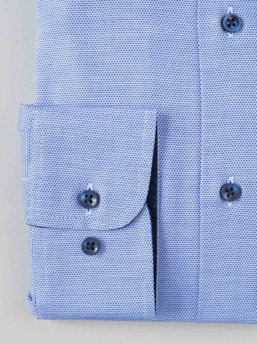 Camasa albastra model in tesatura slim fit [5]