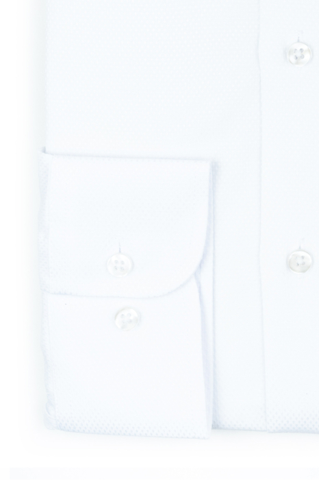 Camasa barbati alba regular cu model in tesatura [3]