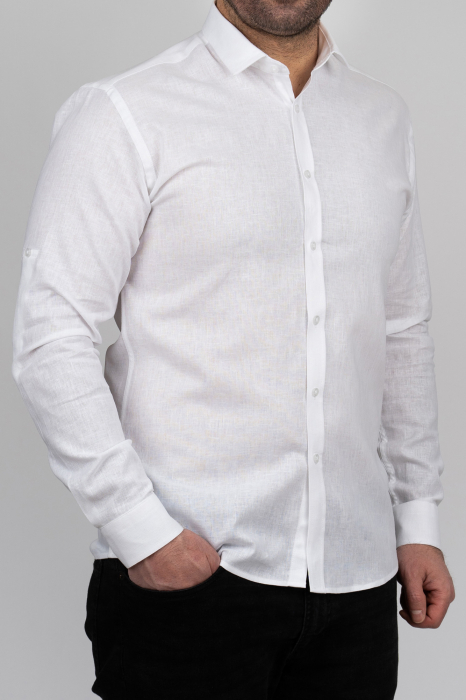 Camasa barbati alba slim fit din in PREMIUM [2]