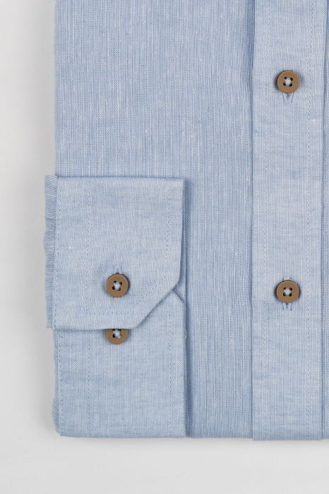 Camasa barbati bleu slim fit din in PREMIUM [4]