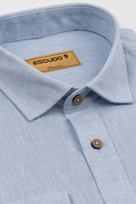 Camasa barbati bleu regular fit din in PREMIUM [5]