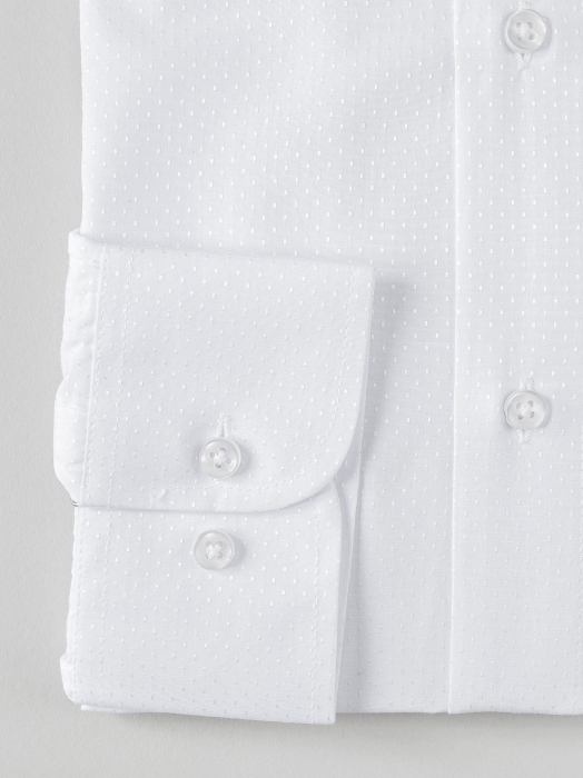 Camasa barbati alba slim fit cu picouri [3]