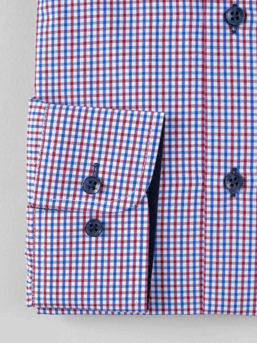 Camasa barbati casual cu carouri bordo [3]