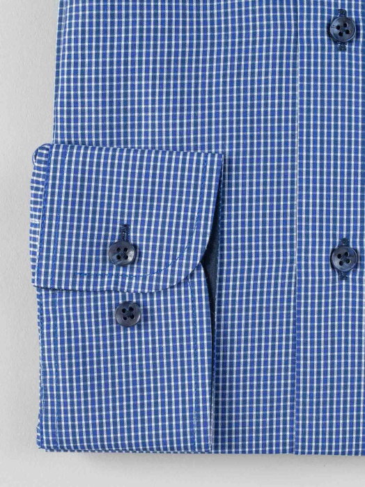 Camasa barbati cu carouri bleumarin regular fit [3]