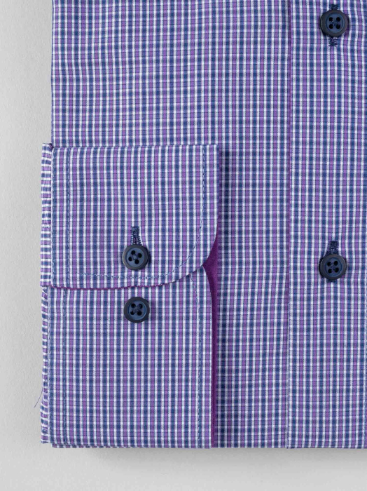 Camasa barbati mov slim fit cu carouri [3]