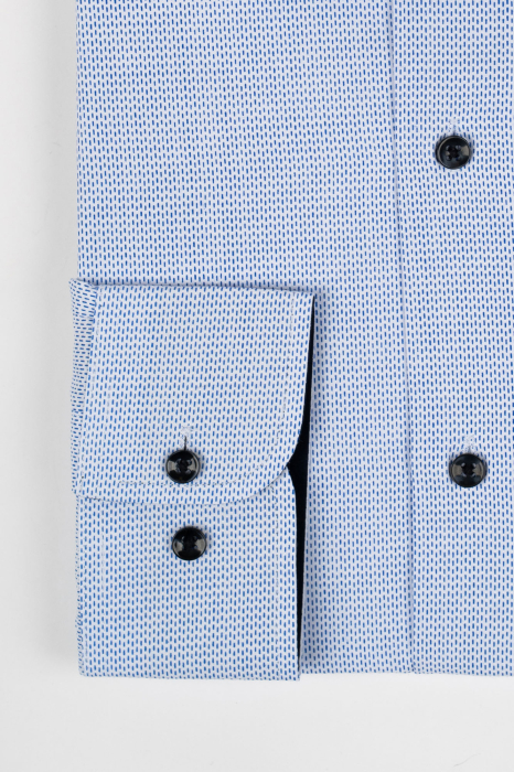 Camasa barbati regular fit alba cu imprimeu geometric bleumarin [2]