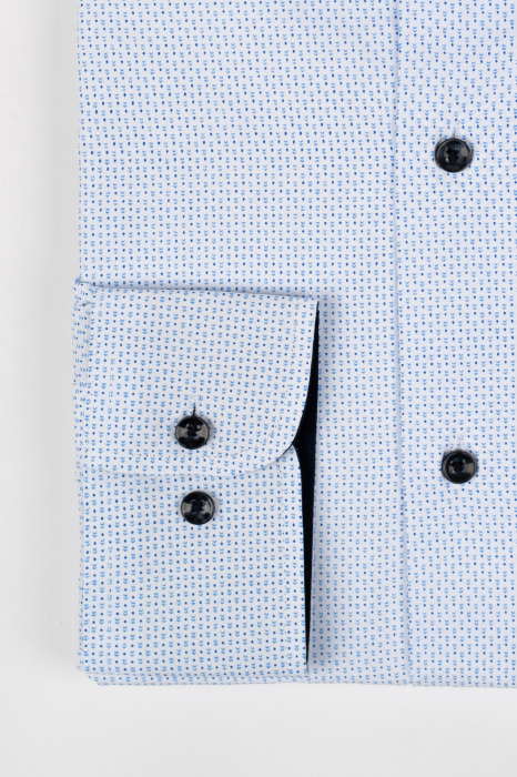 Camasa barbati slim fit alba cu imprimeu albastru si bleumarin [2]