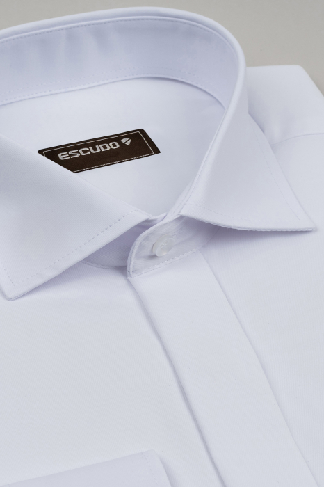 Camasa barbati regular fit alba cu nasturi ascunsi 2XL [3]