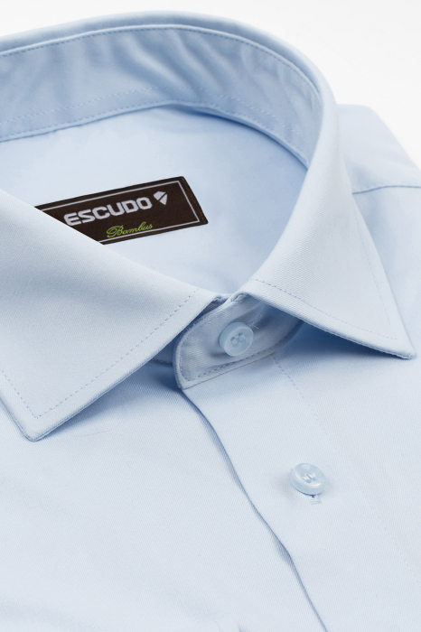 Camasa barbati slim fit bleu cu BAMBUS [2]
