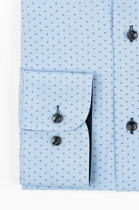 Camasa barbati regular fit bleu cu imprimeu bleumarin [2]