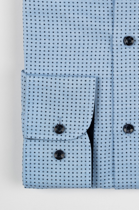 Camasa barbati regular fit bleu cu imprimeu bleumarin [2]