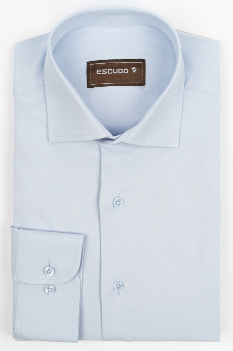 Camasa barbati regular fit bleu cu lycra 2XL [1]