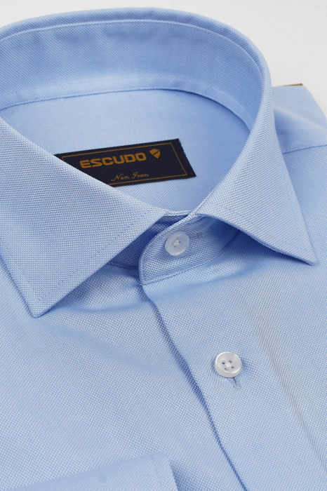 Camasa barbati regular fit bleu OXFORD NON IRON [3]